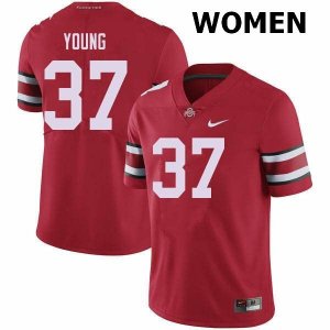 Women's Ohio State Buckeyes #37 Craig Young Red Nike NCAA College Football Jersey Sport RKL1044KQ